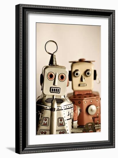 Two Retro Robot Toys-davinci-Framed Art Print