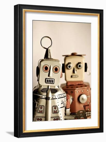 Two Retro Robot Toys-davinci-Framed Art Print