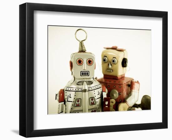 Two Robots in Love-davinci-Framed Art Print