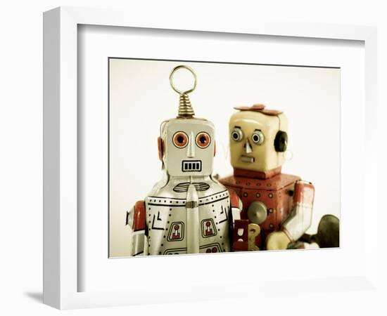 Two Robots in Love-davinci-Framed Art Print
