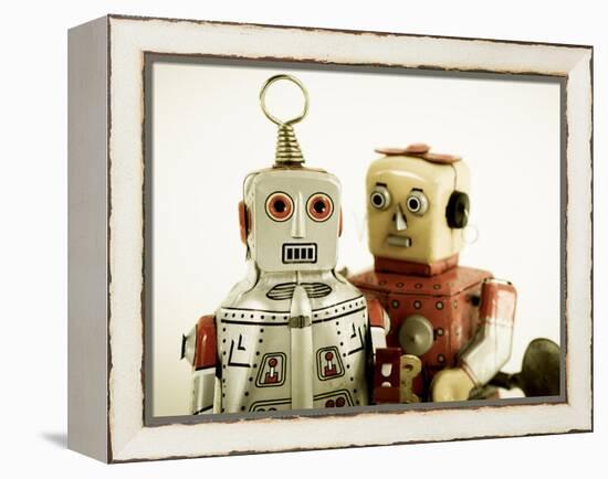 Two Robots in Love-davinci-Framed Stretched Canvas