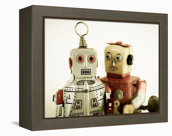 Two Robots in Love-davinci-Framed Stretched Canvas