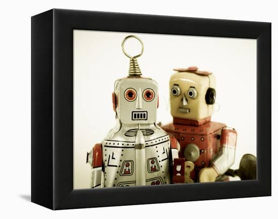 Two Robots in Love-davinci-Framed Stretched Canvas