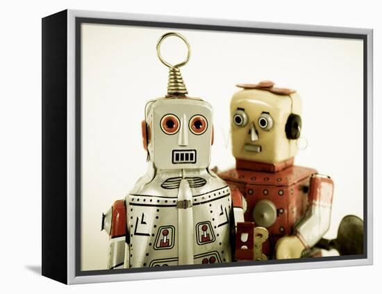 Two Robots in Love-davinci-Framed Stretched Canvas