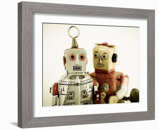 Two Robots in Love-davinci-Framed Art Print