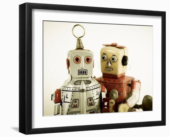 Two Robots in Love-davinci-Framed Art Print