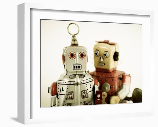 Two Robots in Love-davinci-Framed Art Print