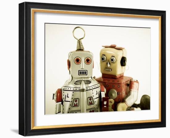 Two Robots in Love-davinci-Framed Art Print