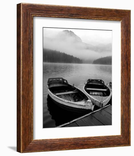 Two Rowboats at Pier-null-Framed Art Print