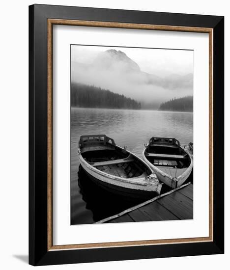 Two Rowboats at Pier-null-Framed Art Print