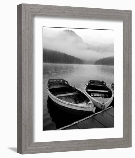 Two Rowboats at Pier-null-Framed Art Print