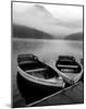 Two Rowboats at Pier-null-Mounted Art Print