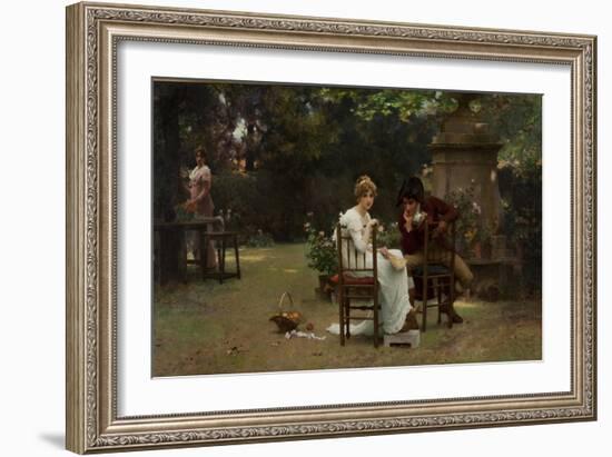 Two's Company, Three's None, 1892 (Oil on Canvas)-Marcus Stone-Framed Giclee Print