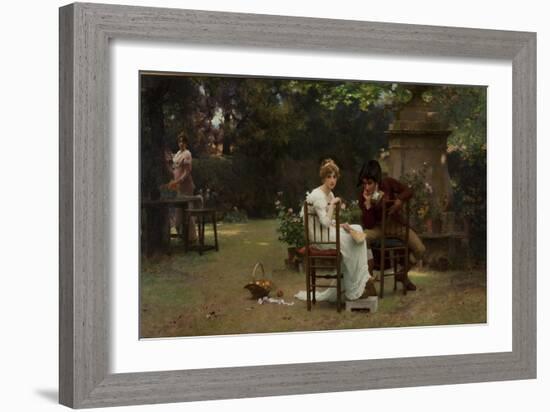 Two's Company, Three's None, 1892 (Oil on Canvas)-Marcus Stone-Framed Giclee Print