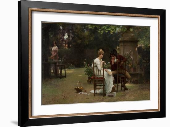 Two's Company, Three's None, 1892 (Oil on Canvas)-Marcus Stone-Framed Giclee Print