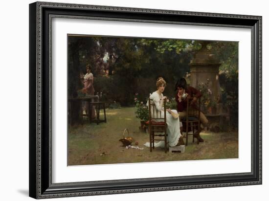 Two's Company, Three's None, 1892 (Oil on Canvas)-Marcus Stone-Framed Giclee Print