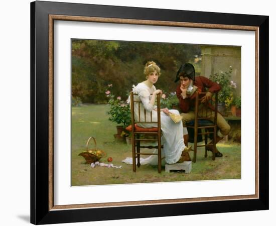 Two's Company, Three's None, Detail of the Two Lovers, 1892 (Detail)-Marcus Stone-Framed Giclee Print