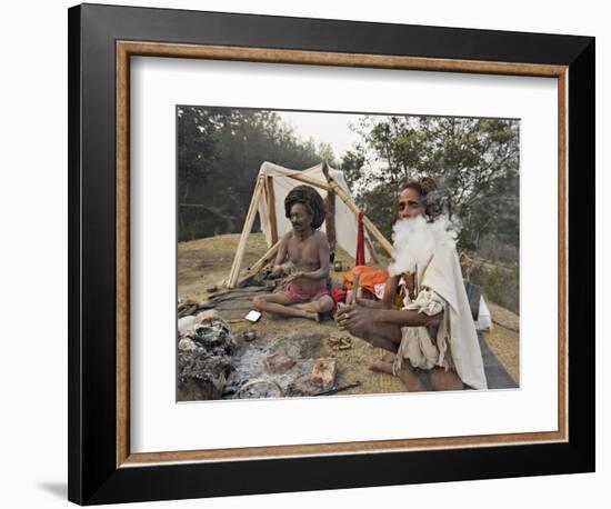 Two Sadhus Smoke Marijuana on the One Day of the Year When It is Legal, Pashupatinath, Nepal-Don Smith-Framed Photographic Print