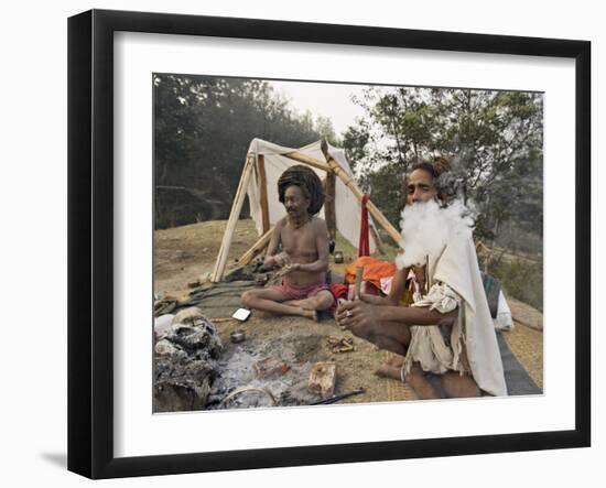 Two Sadhus Smoke Marijuana on the One Day of the Year When It is Legal, Pashupatinath, Nepal-Don Smith-Framed Photographic Print