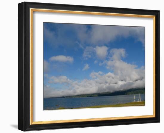 Two Sail Boats Wait on the Shore of Lake Quinault, Olympic National Park, Washington State-Aaron McCoy-Framed Photographic Print