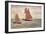 Two Sailboats at Grandcamp, C.1885 (Oil on Panel)-Georges Pierre Seurat-Framed Giclee Print