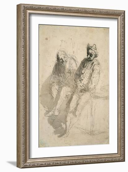 Two Saltimbanques (Deux Saltimbanque)-Honoré Daumier-Framed Giclee Print