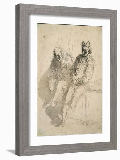 Two Saltimbanques (Deux Saltimbanque)-Honoré Daumier-Framed Giclee Print
