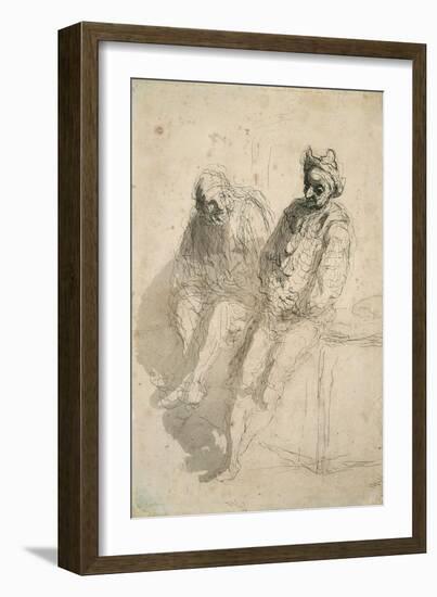 Two Saltimbanques (Deux Saltimbanque)-Honoré Daumier-Framed Giclee Print