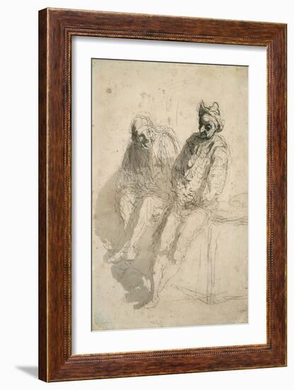 Two Saltimbanques (Deux Saltimbanque)-Honoré Daumier-Framed Giclee Print