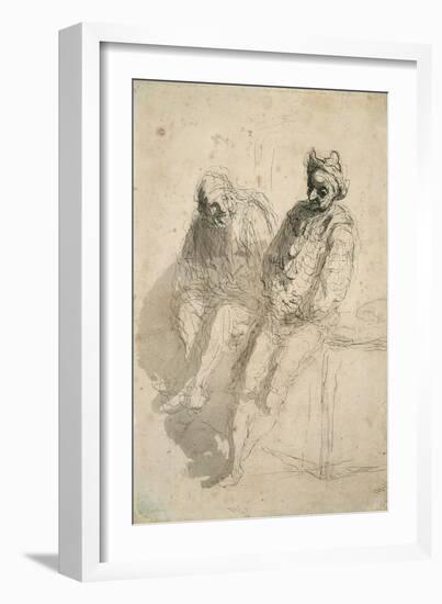 Two Saltimbanques (Deux Saltimbanque)-Honoré Daumier-Framed Giclee Print