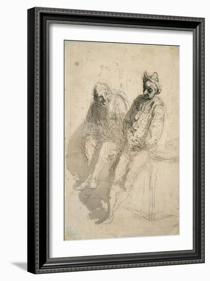 Two Saltimbanques (Deux Saltimbanque)-Honoré Daumier-Framed Giclee Print