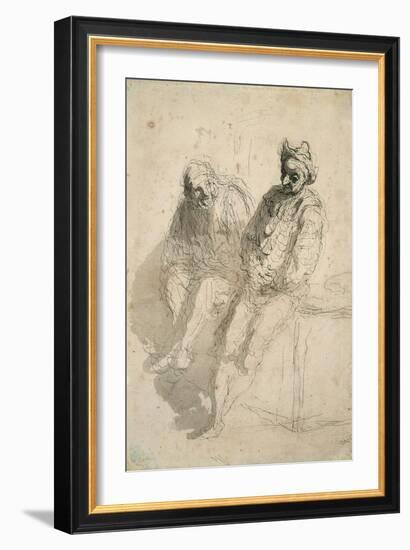 Two Saltimbanques (Deux Saltimbanque)-Honoré Daumier-Framed Giclee Print