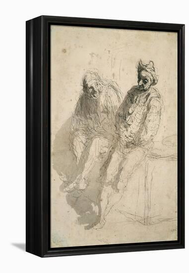 Two Saltimbanques (Deux Saltimbanque)-Honoré Daumier-Framed Premier Image Canvas