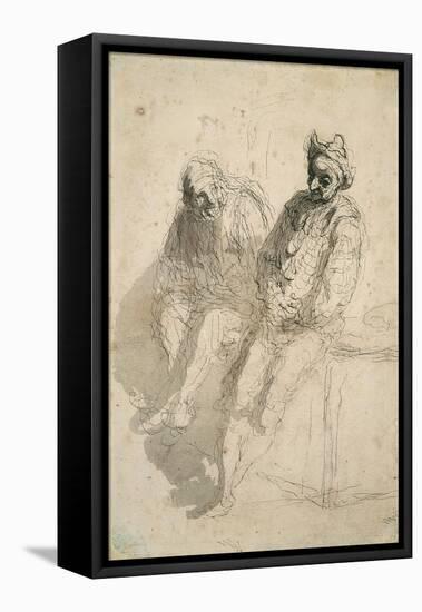 Two Saltimbanques (Deux Saltimbanque)-Honoré Daumier-Framed Premier Image Canvas