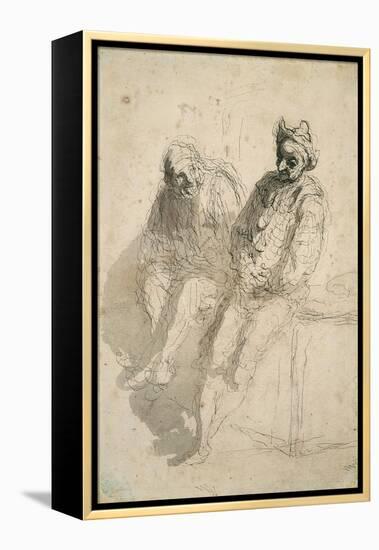 Two Saltimbanques (Deux Saltimbanque)-Honoré Daumier-Framed Premier Image Canvas
