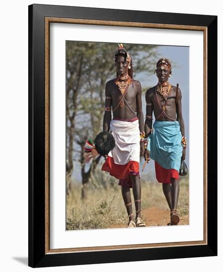 Two Samburu Warrior of Northern Kenya in All their Finery;-Nigel Pavitt-Framed Photographic Print