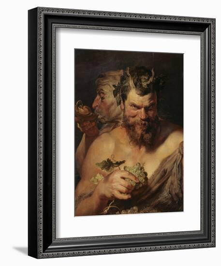 Two Satyrs, about 1615-Peter Paul Rubens-Framed Premium Giclee Print