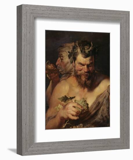 Two Satyrs, about 1615-Peter Paul Rubens-Framed Giclee Print