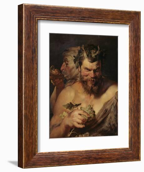 Two Satyrs, about 1615-Peter Paul Rubens-Framed Giclee Print