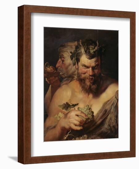 Two Satyrs, about 1615-Peter Paul Rubens-Framed Giclee Print