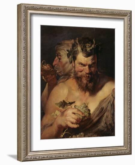 Two Satyrs, about 1615-Peter Paul Rubens-Framed Giclee Print