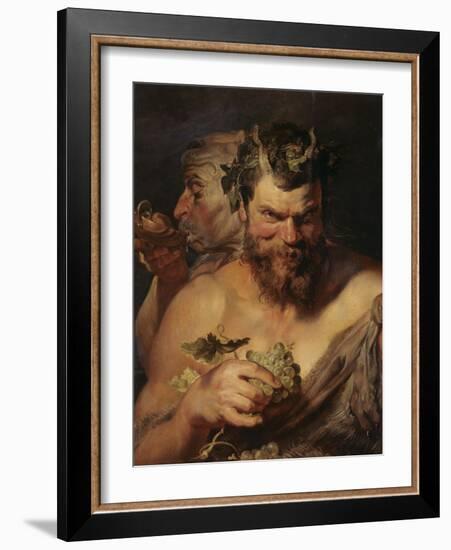 Two Satyrs, about 1615-Peter Paul Rubens-Framed Giclee Print