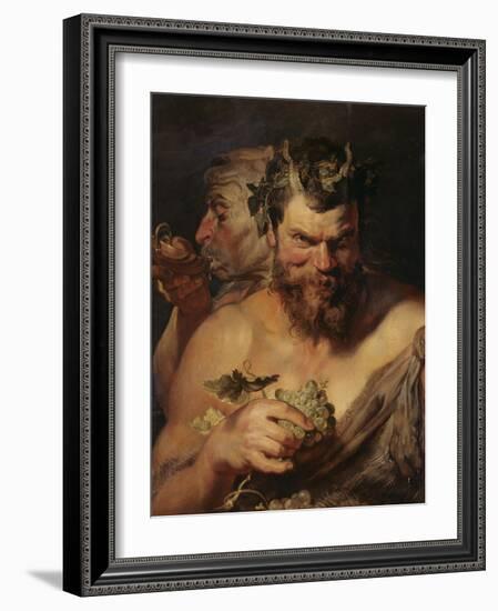 Two Satyrs, about 1615-Peter Paul Rubens-Framed Giclee Print