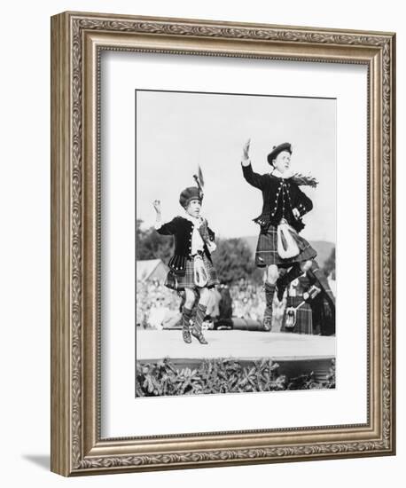 Two Scottish Children in Kilts Dancing Photograph - Scotland-Lantern Press-Framed Art Print