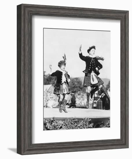 Two Scottish Children in Kilts Dancing Photograph - Scotland-Lantern Press-Framed Art Print