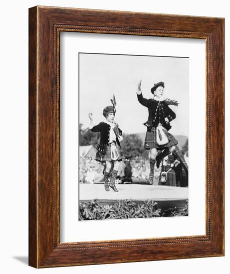 Two Scottish Children in Kilts Dancing Photograph - Scotland-Lantern Press-Framed Art Print