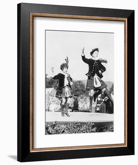 Two Scottish Children in Kilts Dancing Photograph - Scotland-Lantern Press-Framed Art Print