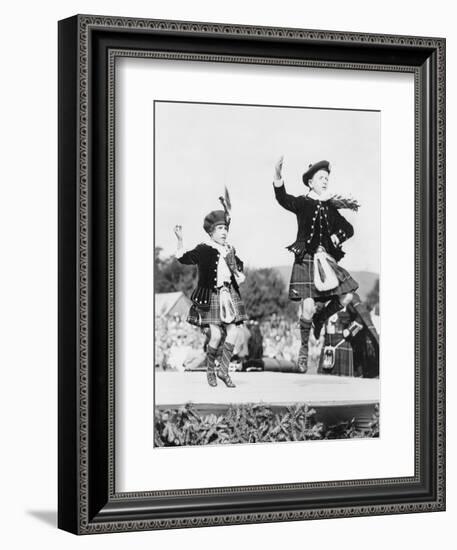 Two Scottish Children in Kilts Dancing Photograph - Scotland-Lantern Press-Framed Art Print