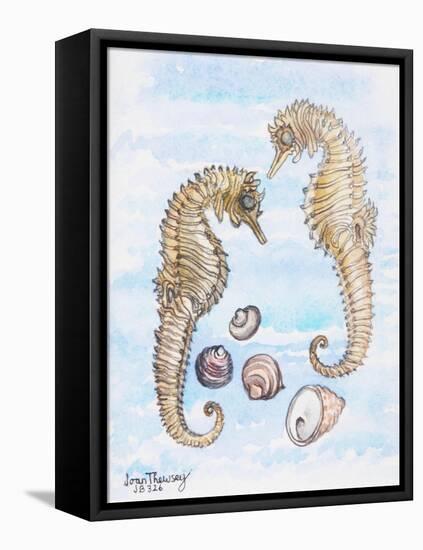 Two Sea Horses, with Shells, 2000-Joan Thewsey-Framed Premier Image Canvas