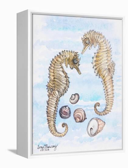 Two Sea Horses, with Shells, 2000-Joan Thewsey-Framed Premier Image Canvas